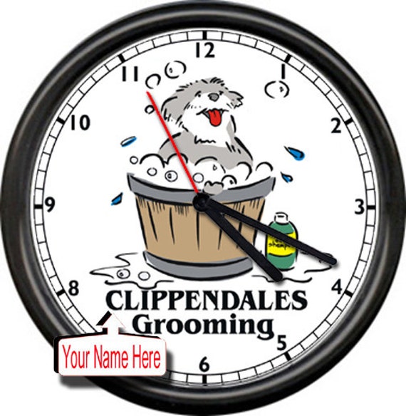 Personalized Dog Groomers Clock