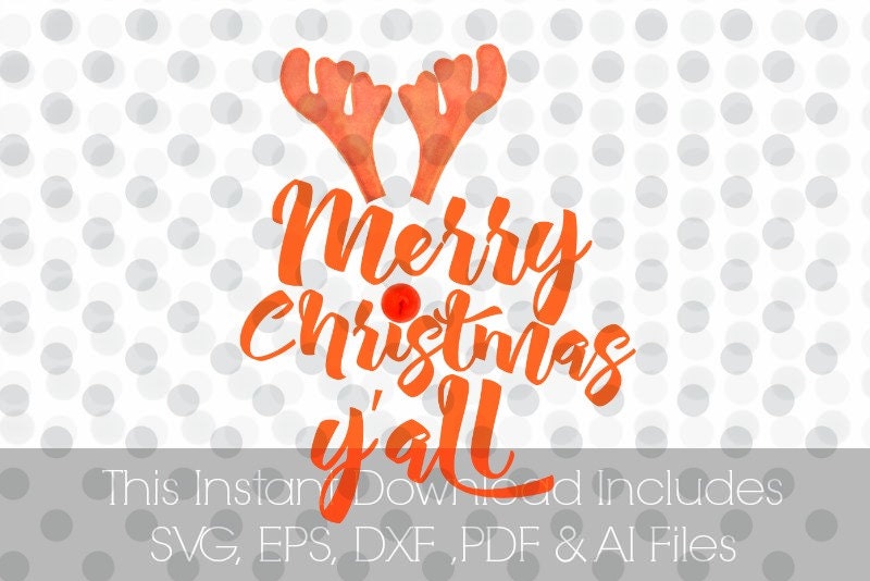 Download Merry Christmas y'all SVG Pdf DXF EPS Ai Vinyl