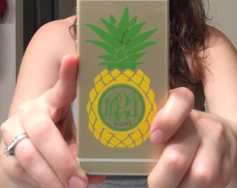 Pineapple Monogram - Pineapple Decal - Monogram Pineapple - Phone Monogram - Phone Pineapple - Pineapple Monogram Decal - Be a Pineapple