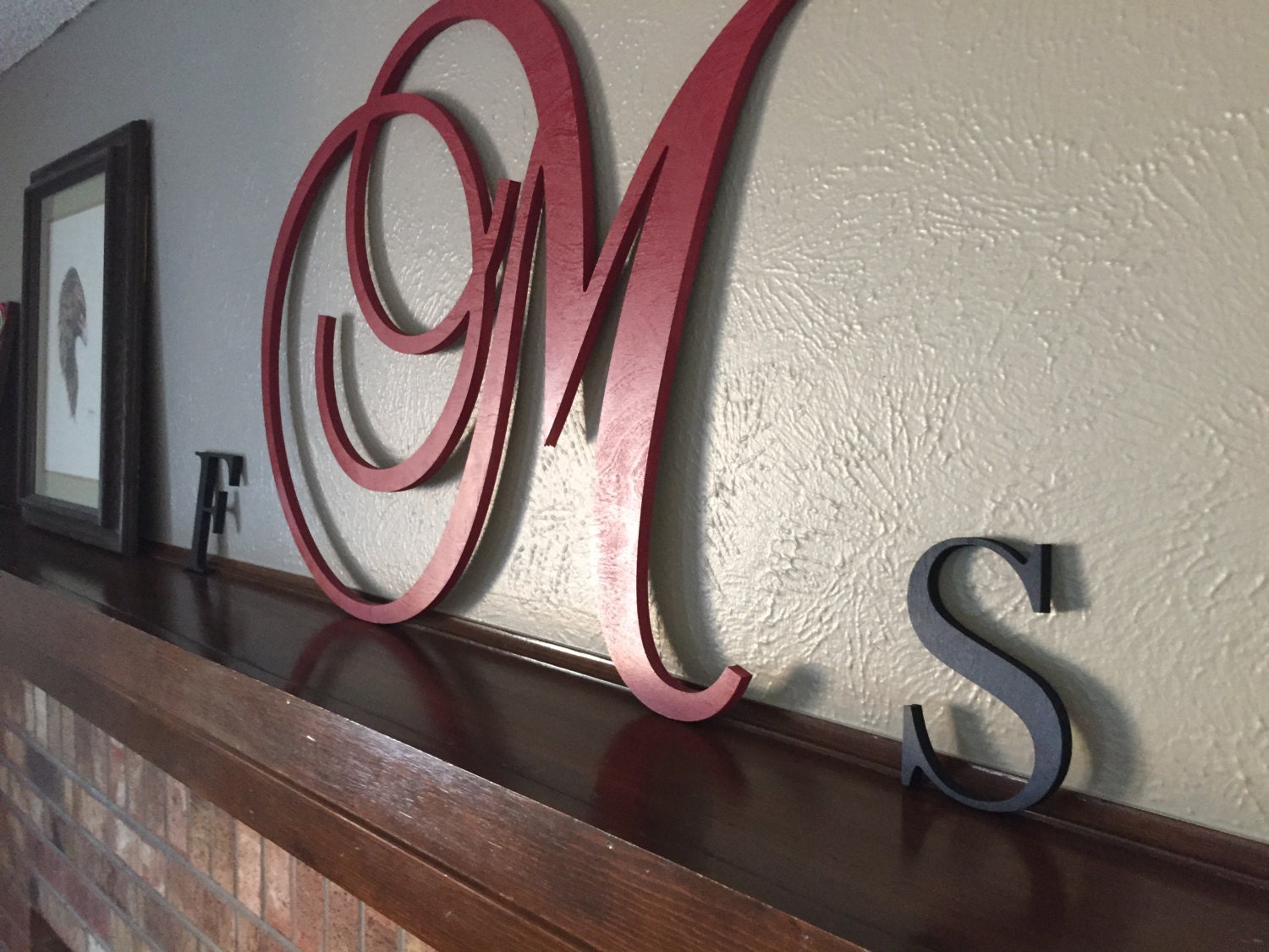 EXTRA LARGE 36 CURVE PAiNTED Letter Wall Hanging by 48HourMonogram
