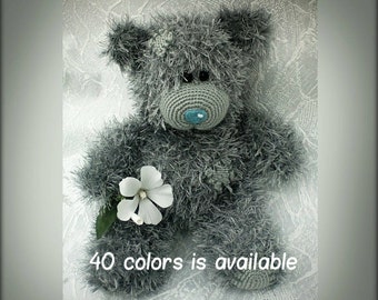 Hand knitted Teddy Bear Valentine's Day Gift with Love Gift for Her MADE TO ORDER