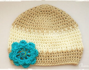 Baby hats, cotton, beige, off-white
