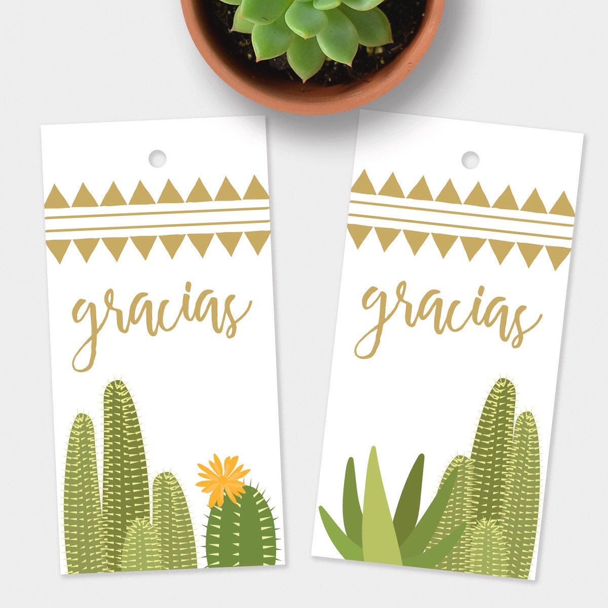 Rustic Cactus Tags Gracias Tags Cactus Tags Gracias Gift