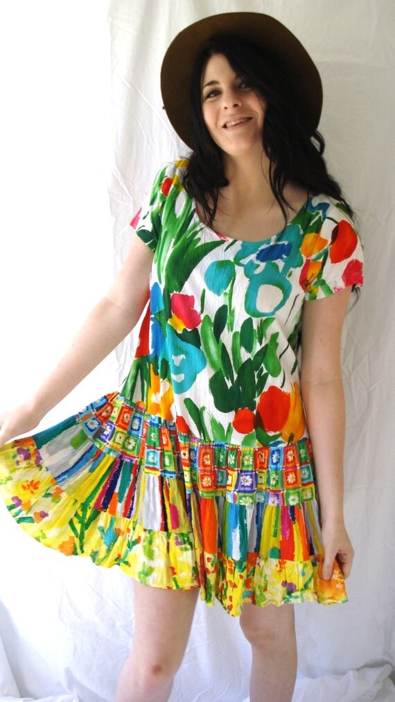 1990's Jams World Hattie dress in Panic Pattern