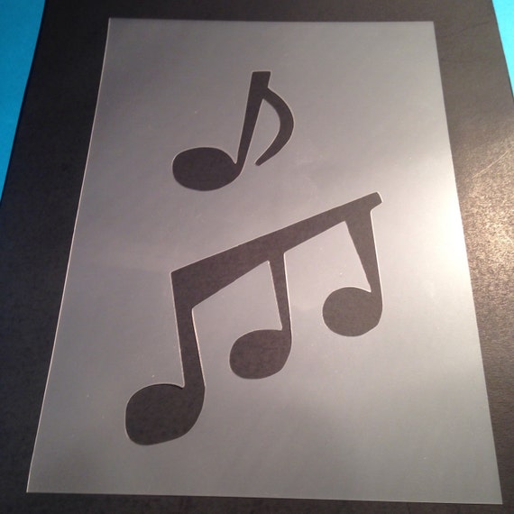 Items Similar To Music Notes Stencil Template Card Making Plaque Design Mylar Stencils Create A Plaque Template