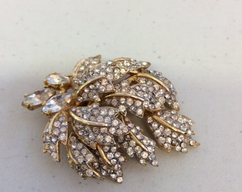 Vintage Castle Cliff Rhinestone Brooch