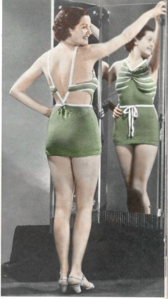 Items similar to knit bathing suit pattern,, vintage bathing suit pattern, vi...