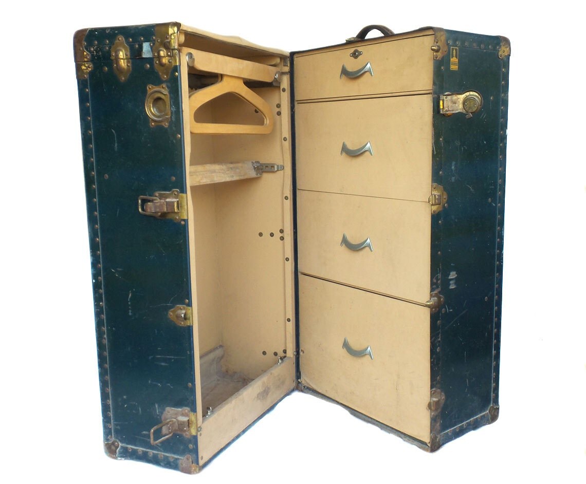 RESERVED Oshkosh Antique Wardrobe Steamer Trunk