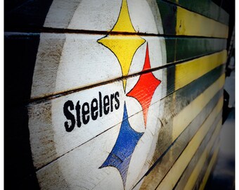 Pittsburgh Steelers Flag, Pittsburgh Steelers Sign, Pittsburgh Steelers Wood Sign, Pittsburgh Steelers Wood Flag, Vintage Pittsburgh Steeler