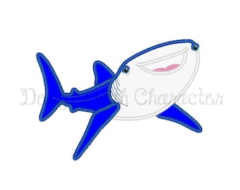 Whale shark applique machine embroidery design- 3 sizes 4x4", 5x7", 6x10"