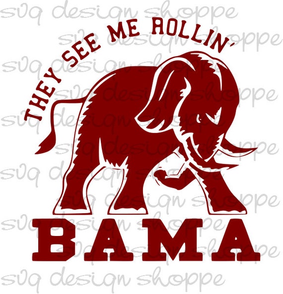 Svg Alabama Elephant Alabama Crimson Tide Roll Tide Digital File Dxf