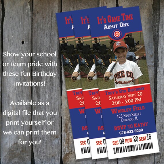 Chicago Cubs Themed Birthday Invitation by IrresistibleInvites1