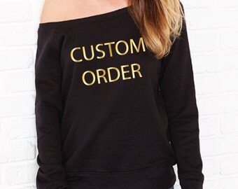 Custom Sweatshirt. Custom Sweater. Personalised Sweatshirt. Personalized Sweater. Women's Off The Shoulder Sweatshirt. Custom Printed Jumper
