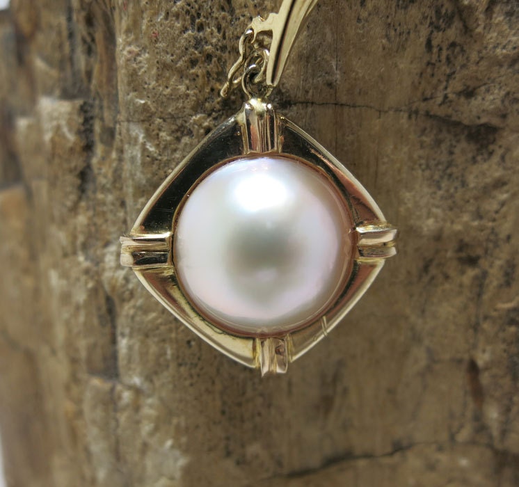 large pearl pendant enhancer 14k yellow gold