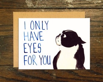 Boston Terrier Valentines Day Love Card