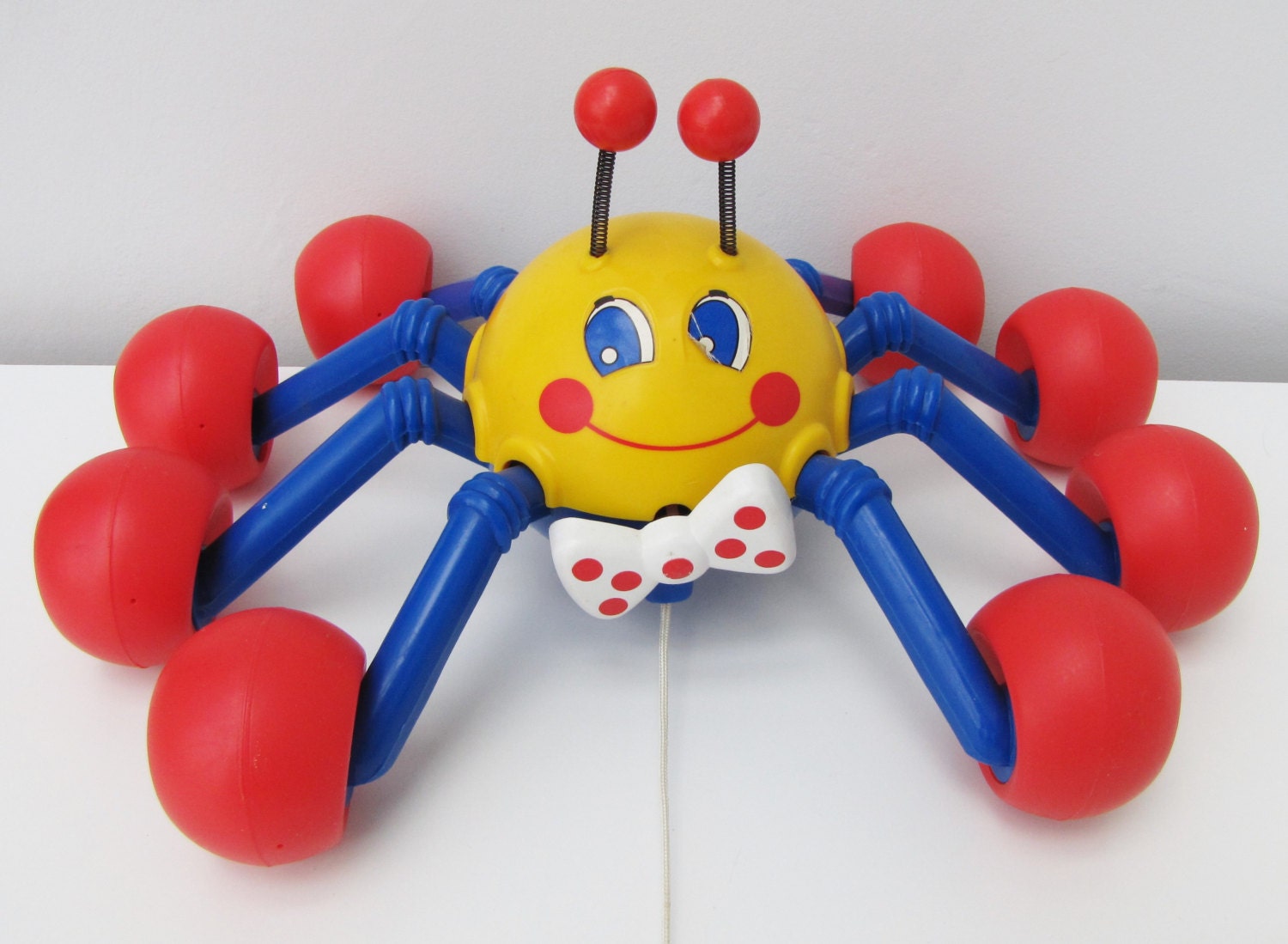 Vintage Kiddicraft ster Spider Pullalong Toddler Baby Toy