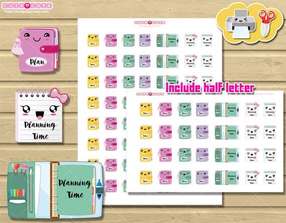 Kawaii Planner printable stickers. Cute little planner for use