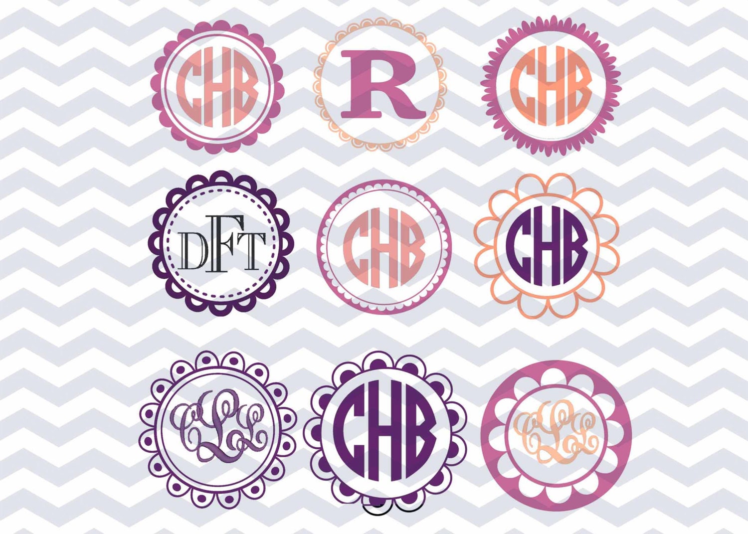 Download Circle Monogram SVG, Monogram Frames, Frames Decal ...