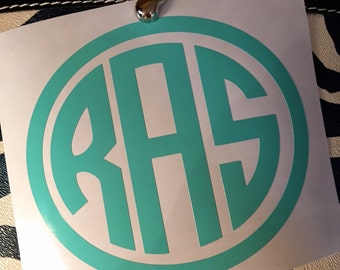 Monogram vinyl decal, monogram laptop/ Mac decal, Yeti monogram decal, Monogram car vinyl decal sticker, water bottle monogram vinyl decal