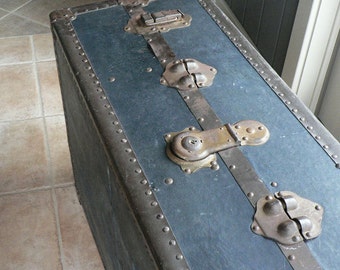Old Low Profile Steamer Trunk