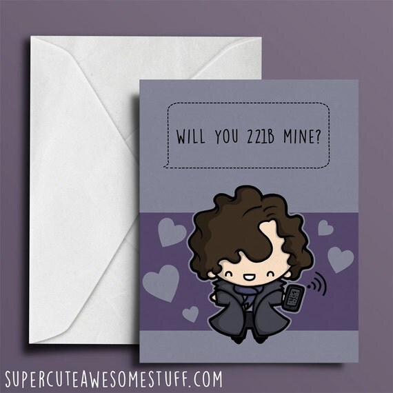 ADORABLE Sherlock valentine's card, perfect for any Sherlockian. Click through for more Valentine's Day inspiration and gift ideas for Sherlock.