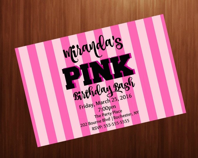 Pink Birthday Party Invitations 9