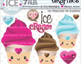 80%OFF - Ice Cream Clipart, Ice Cream Graphic, COMMERCIAL USE, Ice Cream Party, Summer Clipart, Planner Accessories, Food Clipart