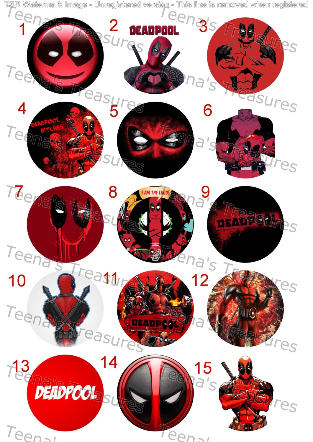 Deadpool Edible Cake Cupcake Or Cookie Rice Paper Toppers