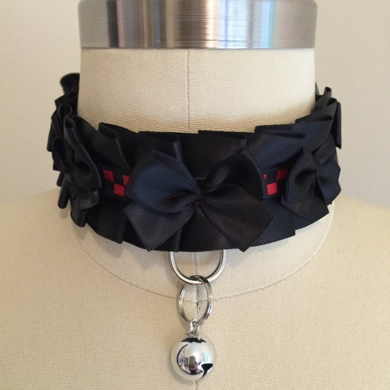 Black and Red Kitten Play Collar Cosplay Collar by TheFlirtyKitten