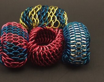 Aluminum/Rubber Dragon Scale Bracelet
