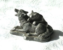 pewter wolf figurine