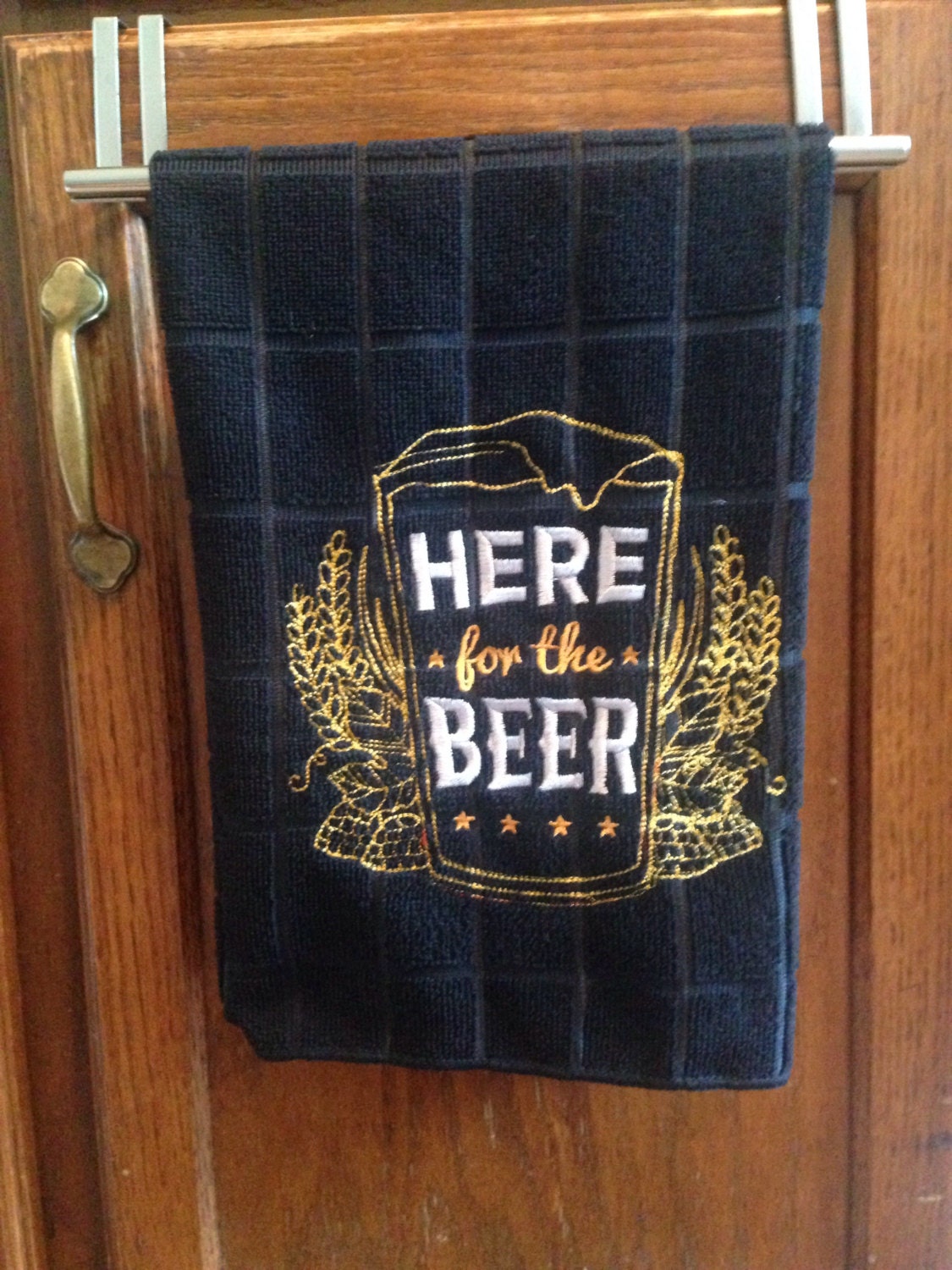 Here for the Beer Kitchen Towel Homebrew by LaurynandLuca on Etsy