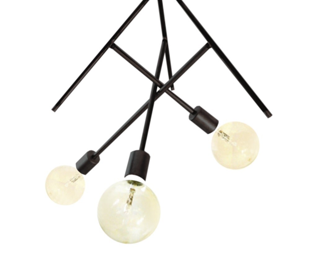 Modern Retro Sputnik 3 Arm Ceiling Flush Mount Modern Retro Sputnik 3 Arm Ceiling Flush Mount Light Fixture Edison Bulb