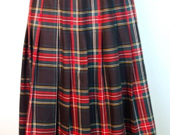 Basler S Navy Red and Beige Tartan Pleated Skirt 1211100201 28068 2001 main image 1