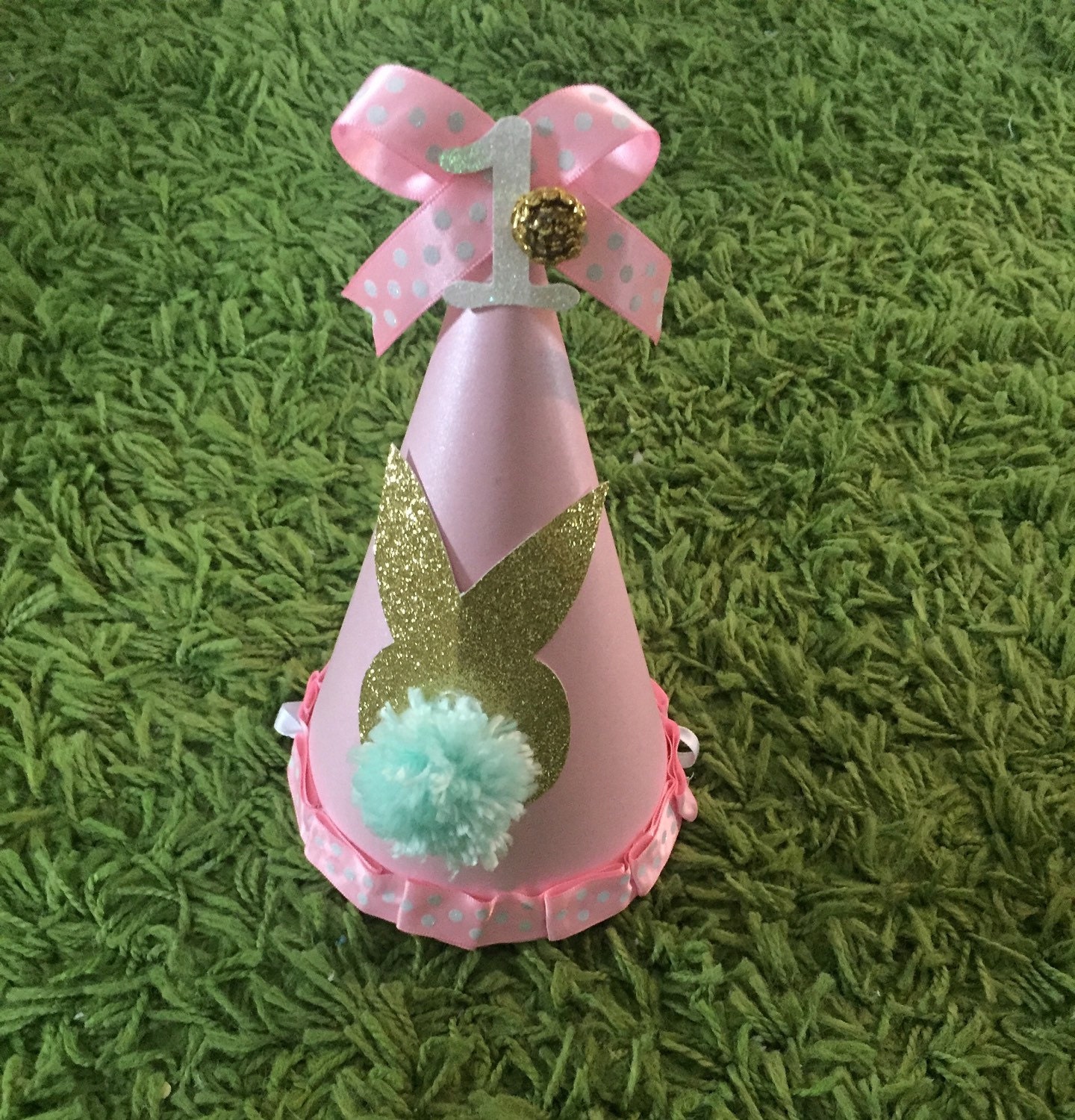 Bunny party hat bunny cake smash hat bunny by MKBowtiqueDecor