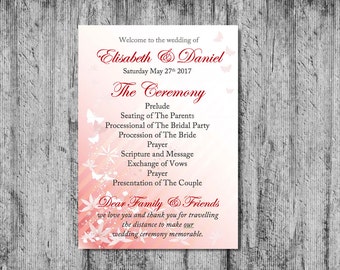 Printable Wedding Program, Downloadable Wedding Program, Wedding Program, Instant Wedding Program, Wedding Program, DIY Wedding Program,