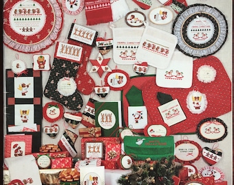 Christmas Bazaar Counted Cross Stitch Charts Patterns 1986, Dale Burdett, 24 pages, Santa, Reindeer