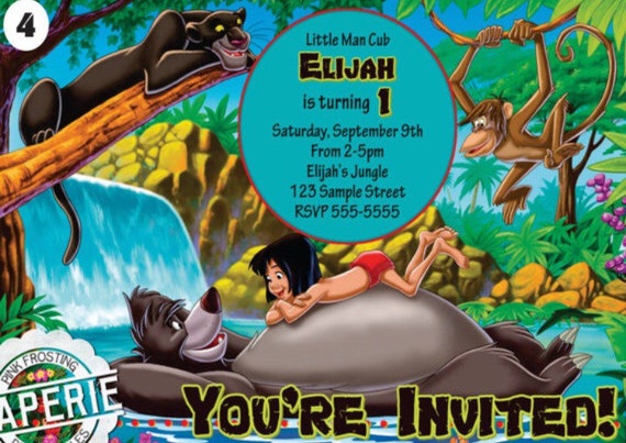 The Jungle Book 1994 Movie Invitation