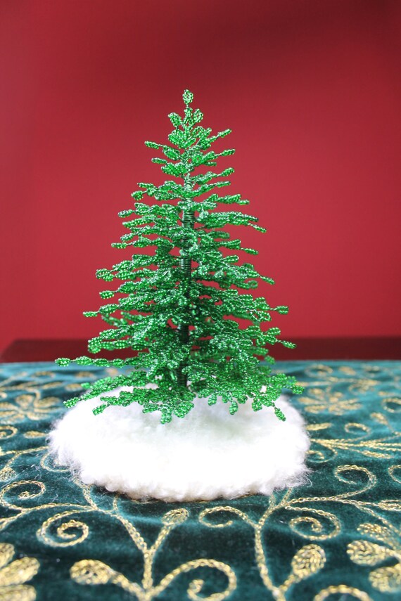 Handmade Miniature Beaded Christmas Tree by ForeverBeadDreaming