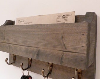 Mail Box Organizer, Mail Rack, Entryway Organizer, Key Rack, Mail Box, Key Holder, Antique Grey