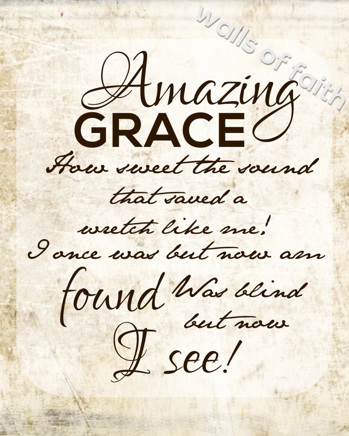 Amazing Grace Printable by mjswallsoffaith on Etsy