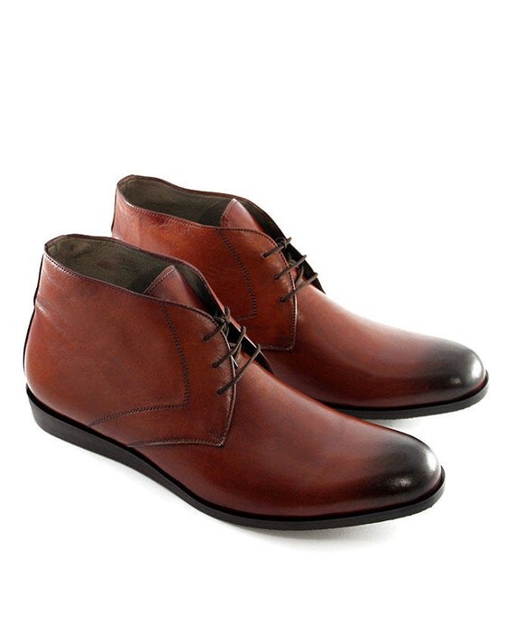 Items similar to Mens Shoes / Mens Leather Boots / Mens Chukka Boots