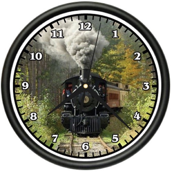 Train Wall Clock Track Railroad Locamotive Model Rr