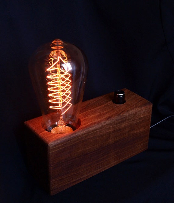 Edison lamp Vintage lamp Christmas gift by WoodTribeStudio 