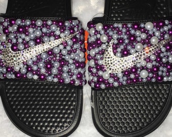 nike slides purple