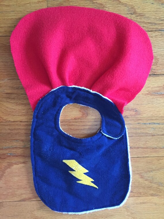 Superhero baby teething bib drool bib by PamsPoshBoutique