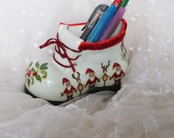 Multi-purpose Christmas gift, Ceramic pencil shoes , Personalized gifts, Merry Christmas boot