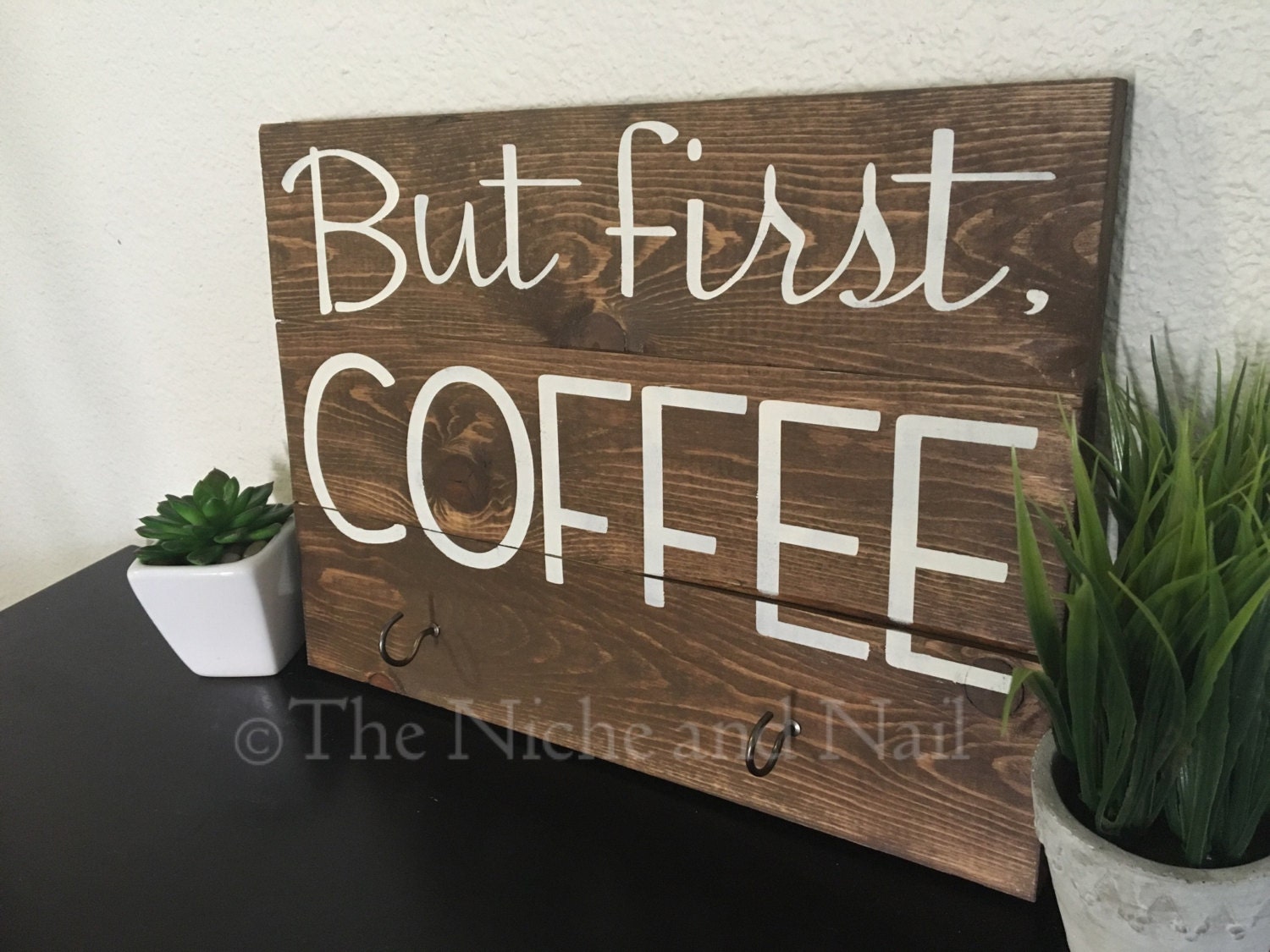 Coffee Sign Coffee Bar Decor Rustic Home by TheNicheAndNailDecor