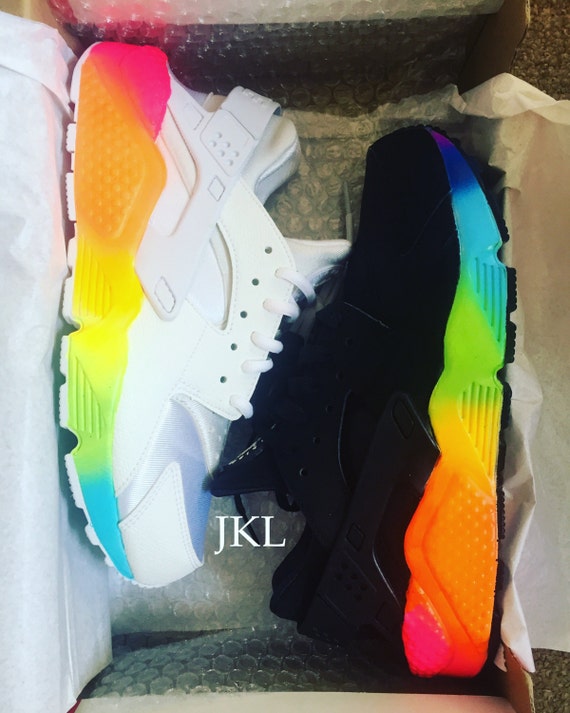 black nike rainbow sole