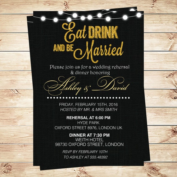 Eat Drink And Be Married Invitation Template 7